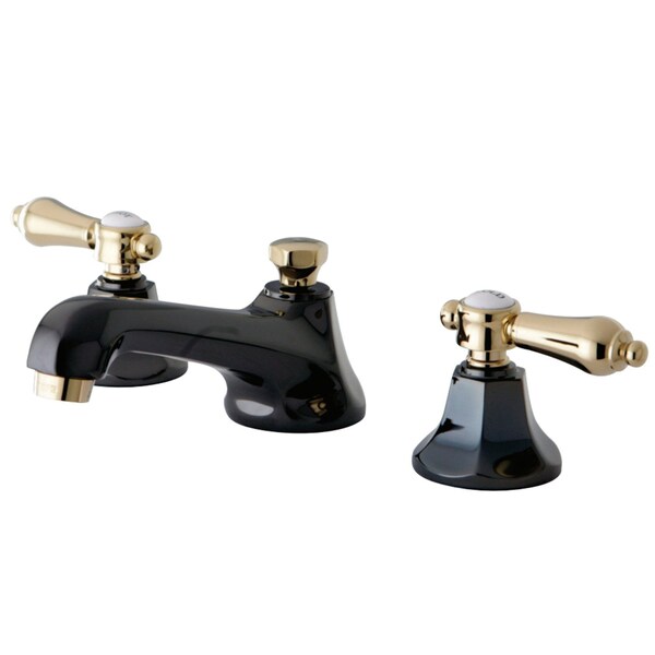 NS4469BAL 8" Widespread Bathroom Faucet, Black Stainless Steel/ Brass